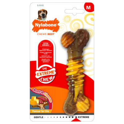 Extreme Chew Textured Bone Beef & Cheese Nylabone