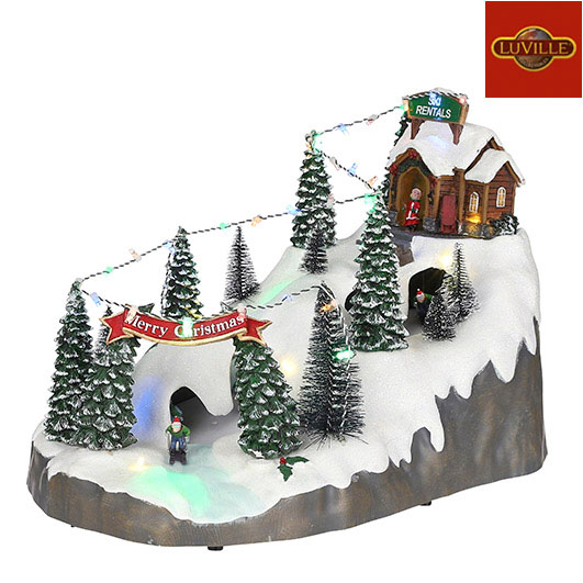 Ski mountain LuVille Kerstdorp Skipiste op batterij - Afbeelding 1